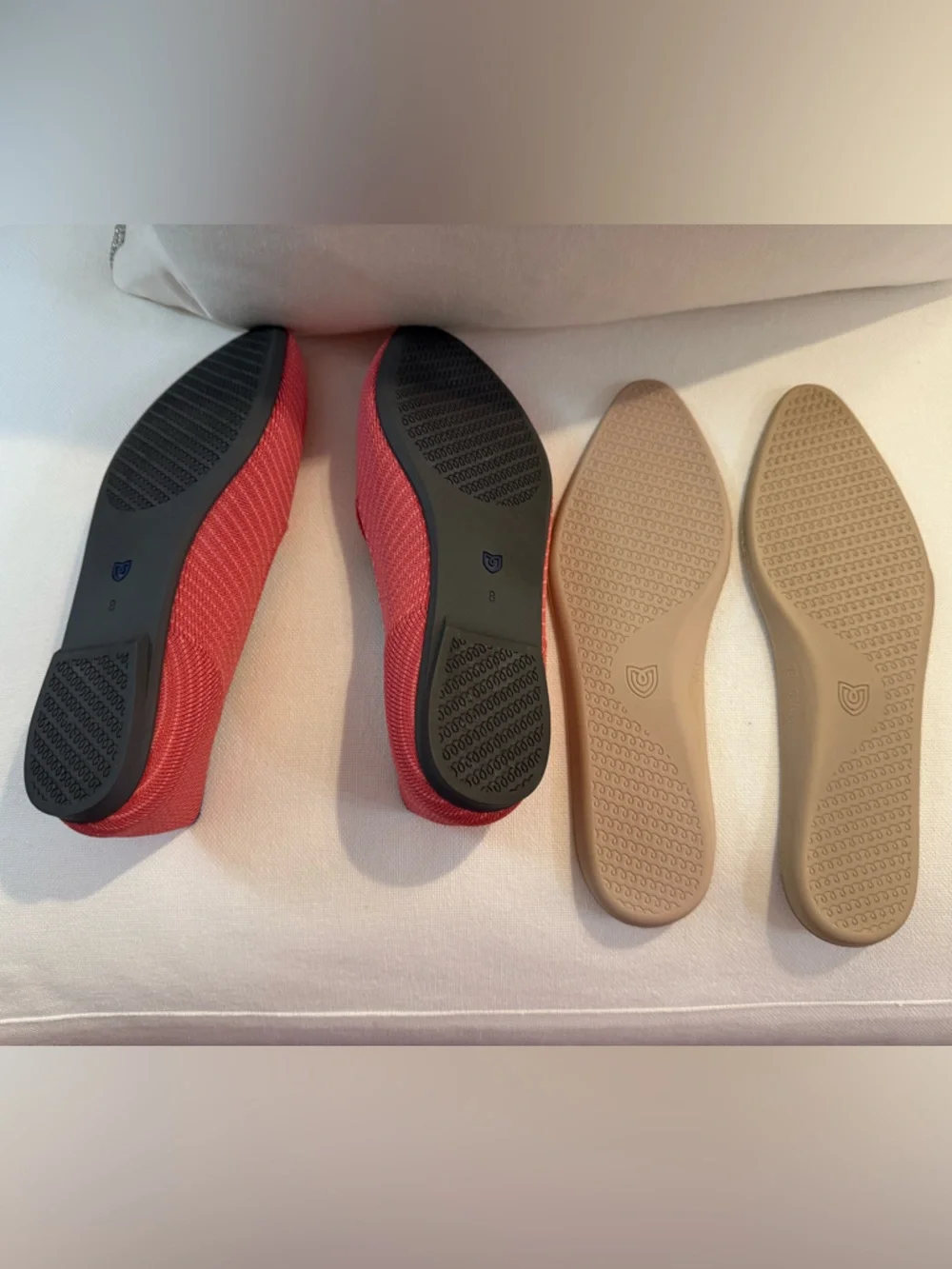 New! ROTHY’S Almond Loafer Ruby Grapefruit Twill Size 8